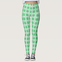 Leggings Liver Cancer Awareness Plaid Green Ribbon