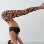 Leggings Living Coral Peach Color of 2019 Gold Leopard<br><div class="desc">This design was created through digital art. It may be personalized by clicking the customize button and add text, images, or delete images to customize. Contact me at colorflowcreations@gmail.com if you with to have this design on another product. Purchase my original abstract acrylic painting for sale at www.etsy.com/shop/colorflowart. See more...</div>