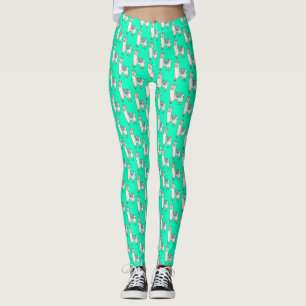 Leggings llama alpaca de dibujos animados sonriendo feliz d