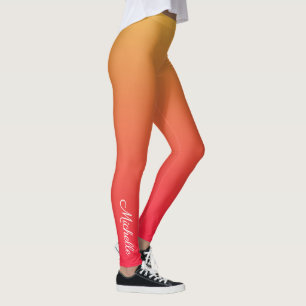 Leggings Llama personalizada roja y amarilla oscura