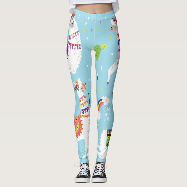 Leggings Llama y cactus: conjunto de cosechas de cosecha (Anverso)