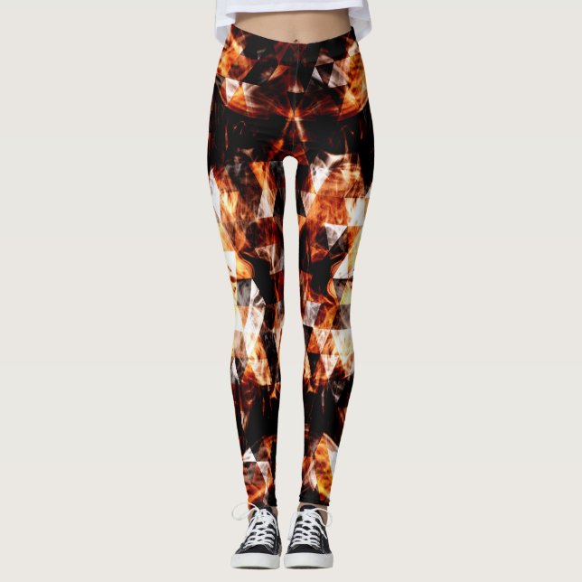 Leggings Llamadas de fuego del triángulo brillante del nara (Anverso)