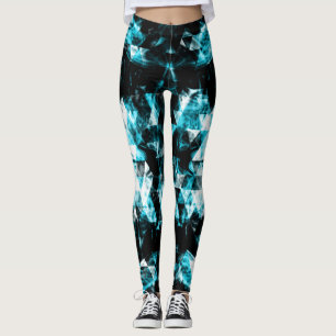 Leggings Llamadas del triángulo brillante azul que electrif