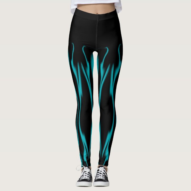 Leggings Llamas Azules con Negro (Anverso)