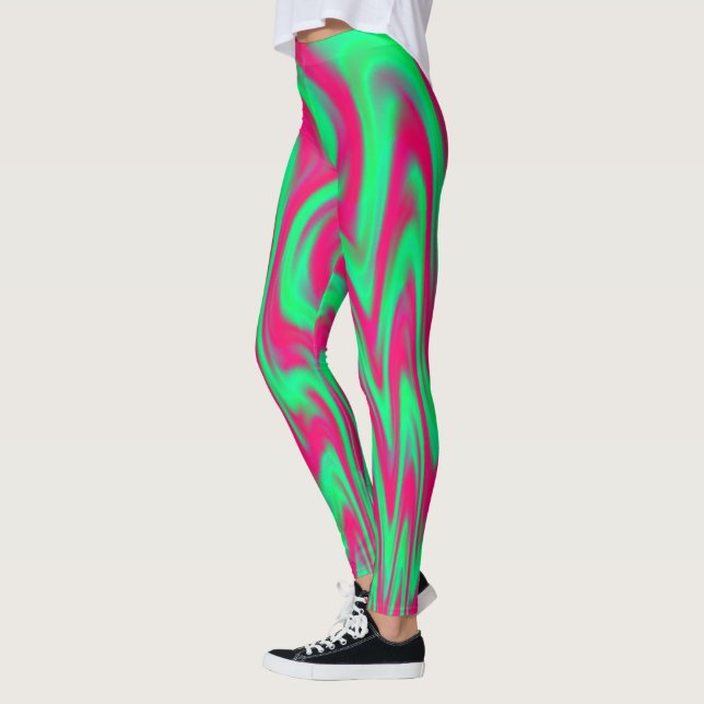 Leggings Llamas Bailarinas Rosadas y Verdes (Izquierda)