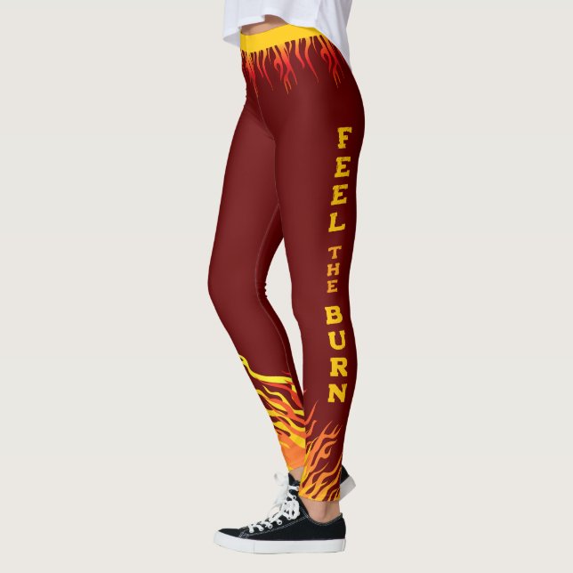 Leggings Llamas con tu nombre en las CAPITALES en ROJO OSCU (Izquierda)