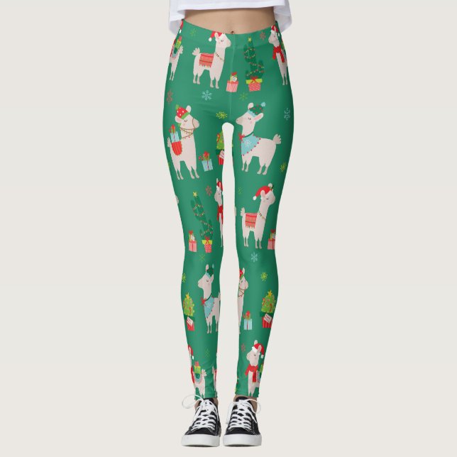 Leggings Llamas del navidad (Anverso)