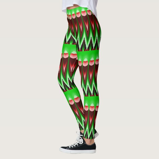Leggings Llamas rojas y verdes (Izquierda)