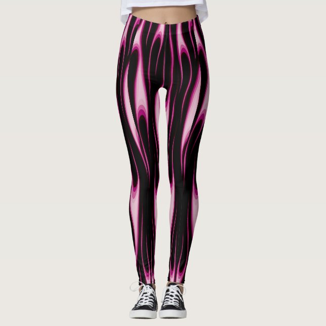 Leggings Llamas rosadas calientes (Anverso)