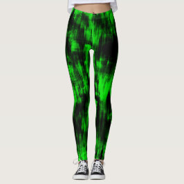 Leggings Lluvia de color verde llamativo y oscuro fuerte