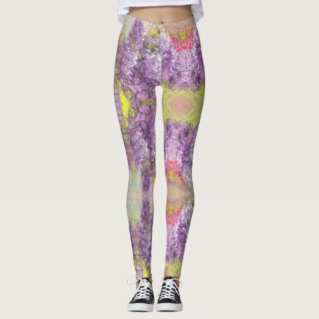 Leggings Lluvia púrpura de glicinia (Anverso)