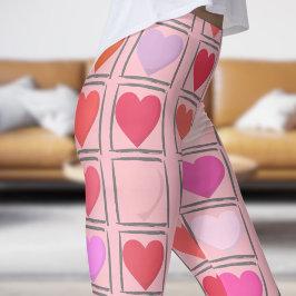 Leggings Loable Bubblegum Pink Valentine Patrón de Amor