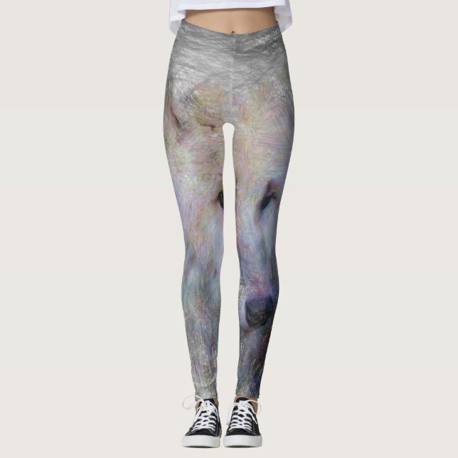 Leggings lobo animal artístico (Anverso)
