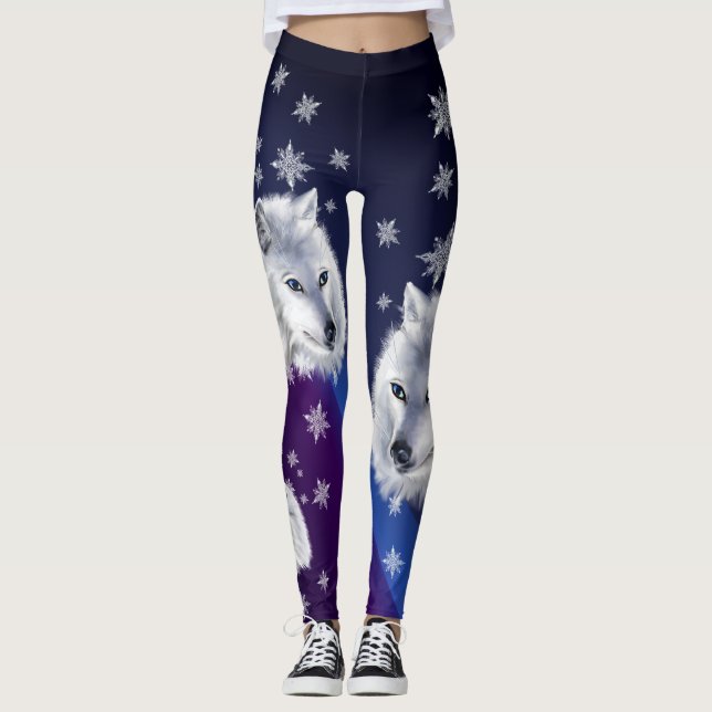 LEGGINGS LOBO BLANCO DE LA NIEVE (Anverso)