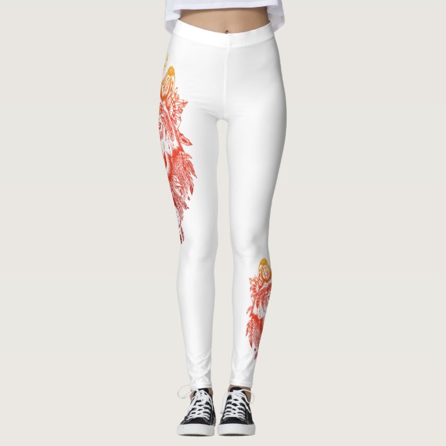 Leggings lobo de fuego dorado (Anverso)
