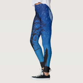 Leggings Lobo del bosque de la Luna Llena