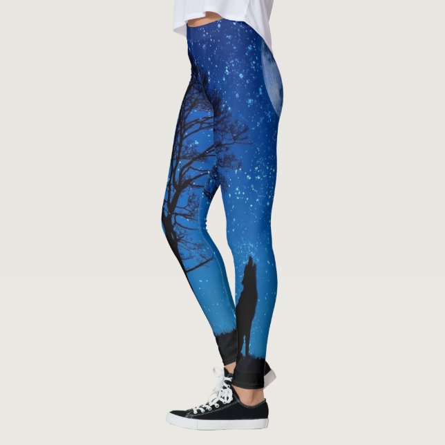 Leggings Lobo del bosque de la Luna Llena (Izquierda)