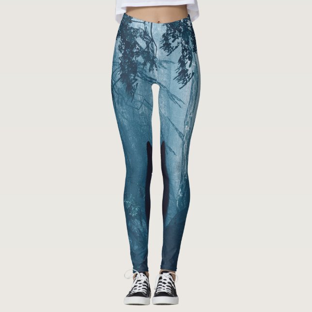 Leggings Lobo en el bosque oscuro. (Anverso)