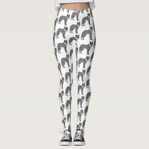 Leggings Lobo gris con ilustracion de personalizado de tube