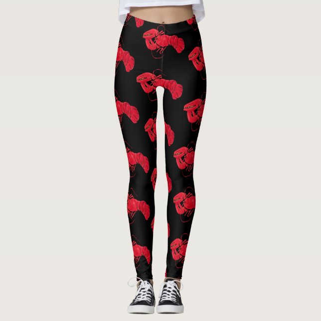 Leggings Lobster sobre fondo negro por Marsden Hartley (Anverso)