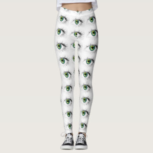 Leggings loco ojo único azul verde divertido Halloween