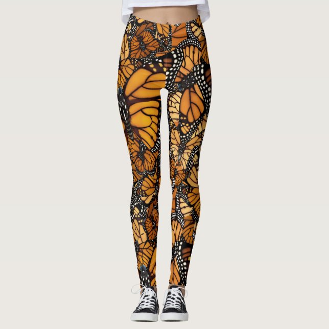 Leggings Locura de la mariposa de monarca (Anverso)