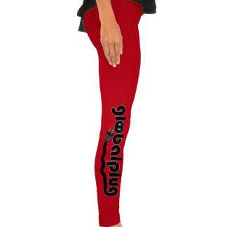Leggings logo negro rojo de los pantalones de yoga globaliz