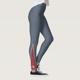 Leggings Logotipo de empresa personalizado con acento rojo 