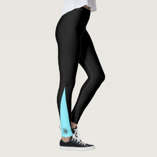 Leggings Logotipo de empresa personalizado negro y azul elé