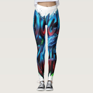 Leggings Logotipo de graffiti cibernético 3D de Caballero P