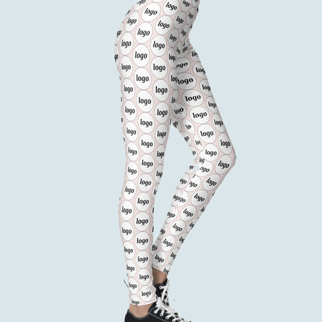 Leggings Logotipo simple Patrón comercial Rubor Rosa (Simple logo pattern business promotional branding leggings)