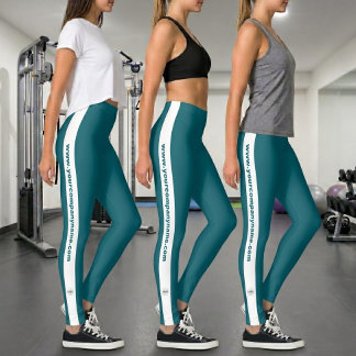 Leggings Logotipo y texto personalizados promocionales azul