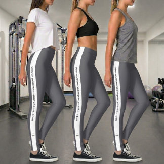 Leggings Logotipo y texto personalizados promocionales gris