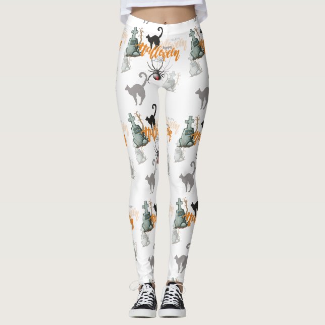 Leggings Logroso patrón de Halloween Seamless (Anverso)