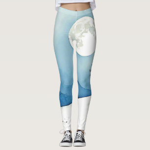 Leggings Lone Tree: Serene Arte de Silencio de Luna Llena