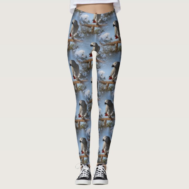 Leggings Loro imponente del gris africano (Anverso)