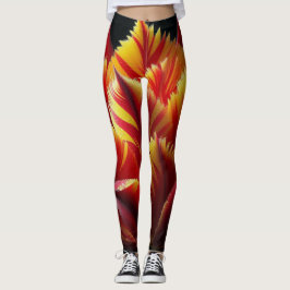 Leggings Loro Tulip Floral rojo y amarillo