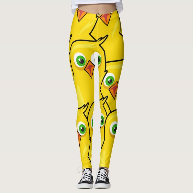 Leggings Los alegres pollos amarillos de Pascua (Anverso)