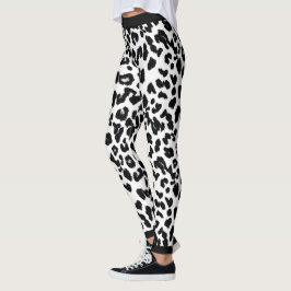 Leggings Los amantes de los animales imprimen leopardo negr