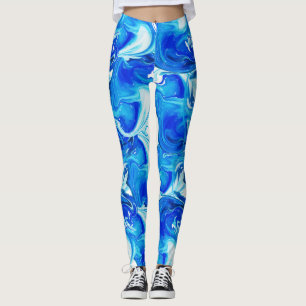 Leggings Los azules marinos veteados texturizan, técnica