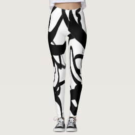 Leggings Los buzos: Resumen en blanco y negro
