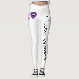 Leggings Los corazones del transexual y de la lesbiana "amo