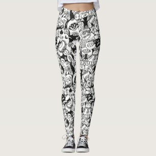 Leggings Los doodles locos que se presentan en un diseño s