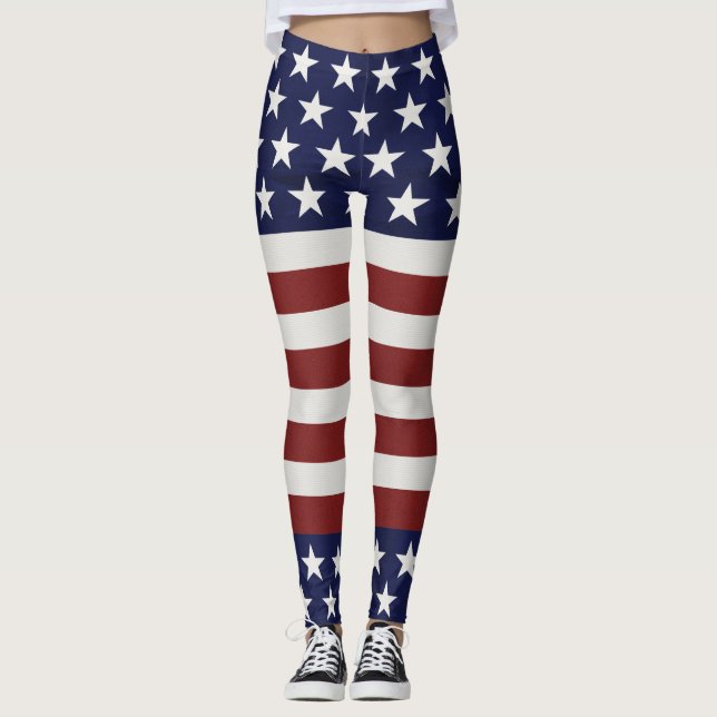 Leggings Los E.E.U.U. bandera americana personalizado (Anverso)