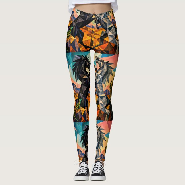 Leggings Los espectadores – El lagarto y El cactus (Anverso)