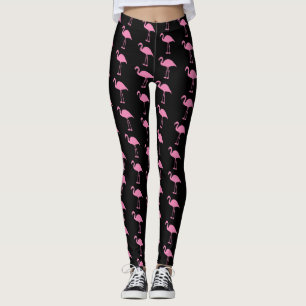 Leggings Los flamencos rosados en negro