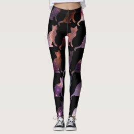 Leggings Los gatos de la impresión de la galaxia modelaron