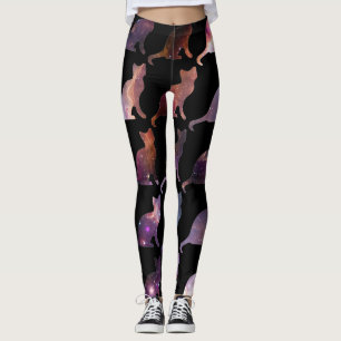 Leggings Los gatos de la impresión de la galaxia modelaron