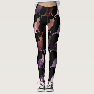 Leggings Los gatos de la impresión de la galaxia modelaron