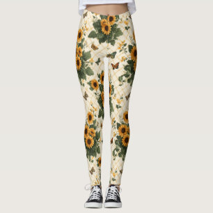 Leggings Los girasoles y las mariposas en amarillo claro